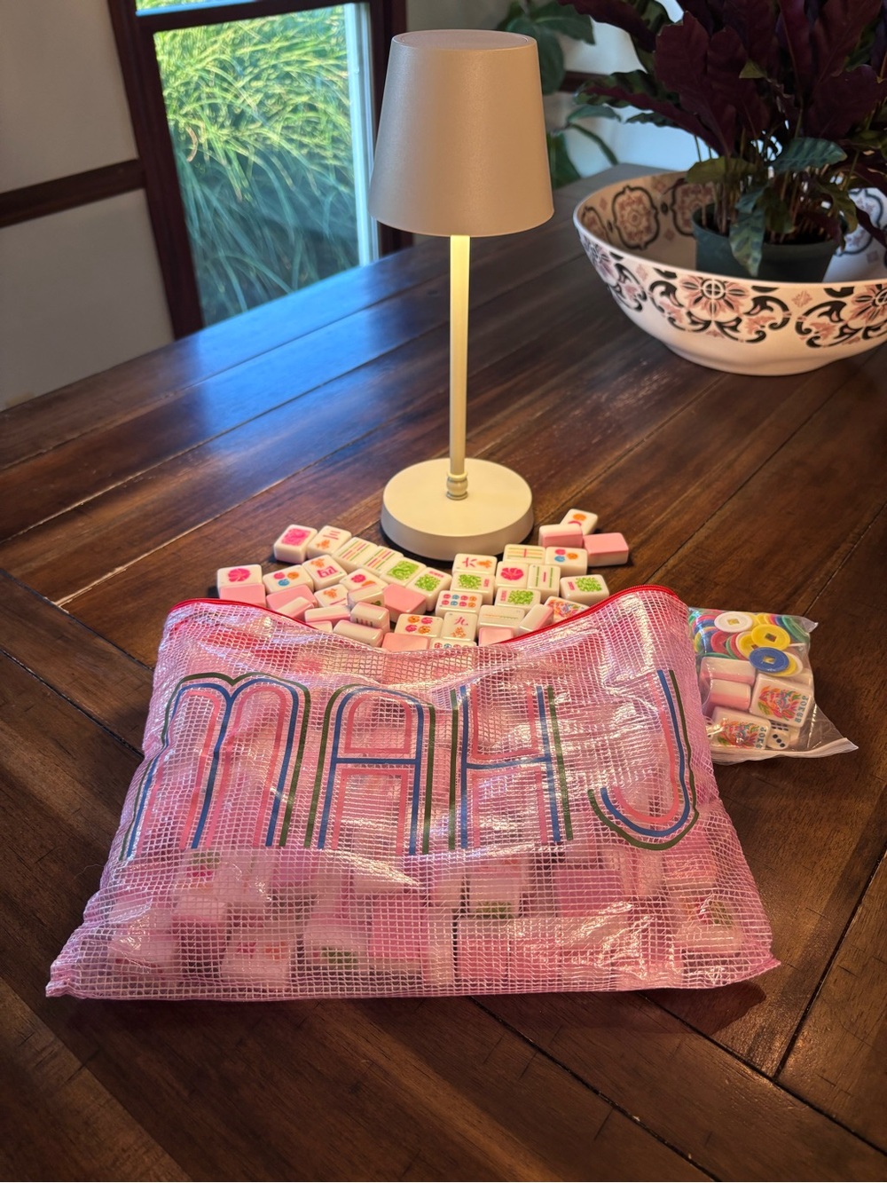 Ceenna Pink American Mahjong Tiles with FREE Mesh Game Tile Pouch - Picture 3 of 6